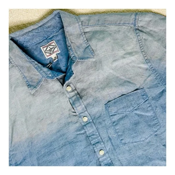 Lucky Brand Men’s Casual Linen Denim Short Sleeve Button Down Shirt Medium NEW - Picture 3 of 5